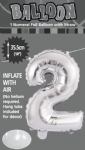 FOIL BALLOON 35CM NUMBERS SILVER - foil balloon numbers silver 35cm - 4    - Leona Party and Home