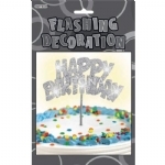 Glitz Silver Flashing Happy Birthday Pick - glitz silver flashing happy birthday pick - 1    - Leona Party and Home