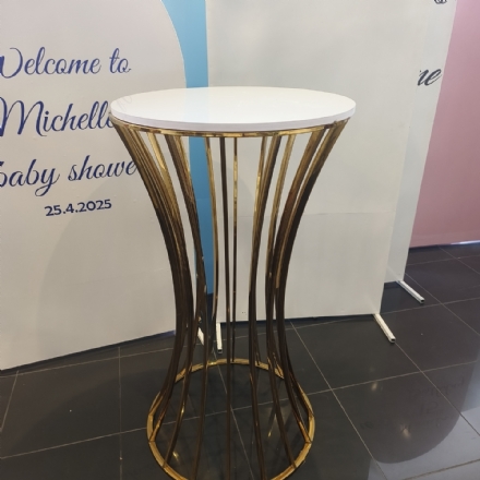 Gold Metal Cocktail Table / Plinth - Leona Party and Home