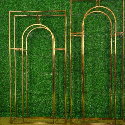 Gold Metal Frame Arch Backdrop - Leona Party and Home