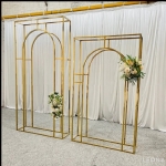 Gold Metal Frame Arch Backdrop - gold metal frame arch backdrop - 2    - Leona Party and Home