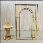 Gold Metal Frame Arch Backdrop - gold metal frame arch backdrop - 3    - Leona Party and Home
