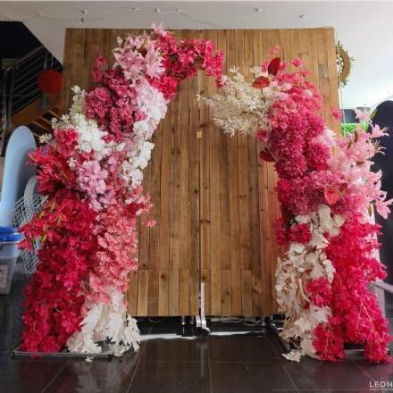 Hotpink Flower Arch - hotpink flower arch - 1    - Leona Party and Home