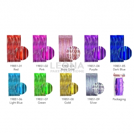 IRIDESCENT TINSEL CURTAIN - iridescent tinsel curtain - 2    - Leona Party and Home