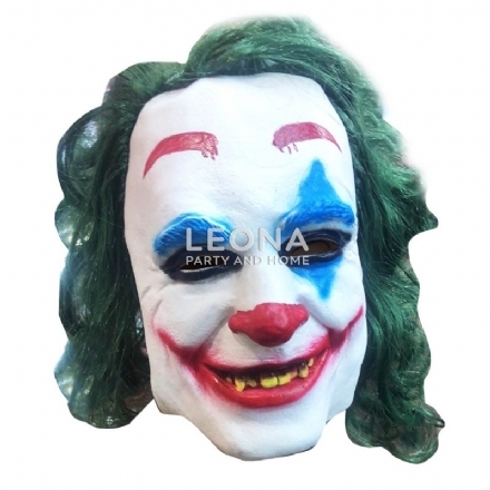 LATEX MASK GREEN CLOWN - Leona Party and Home