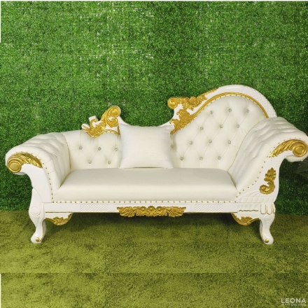 WHITE QUEEN SOFA - luxury party furniture gold wedding royal king throne chair queen sofa for wedding - 2    - Leona Party and Home