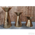 Mirror Metal Cone Shape Plinths - mirror metal cone shape plinths - 1    - Leona Party and Home