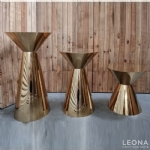 Mirror Metal Cone Shape Plinths - mirror metal cone shape plinths - 3    - Leona Party and Home