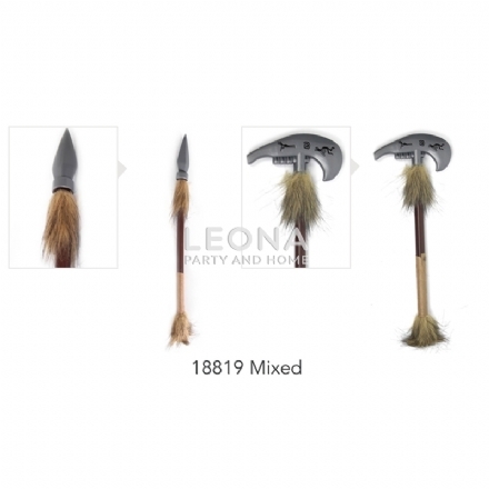 NATIVE AMERICAN PLASTIC AXE SPEAR (MIXED) - Leona Party and Home
