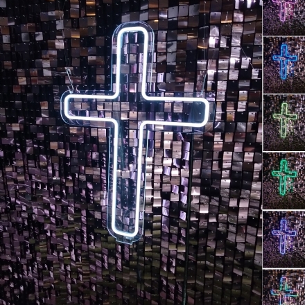 NEON CROSS (Color Changeable) - Leona Party and Home
