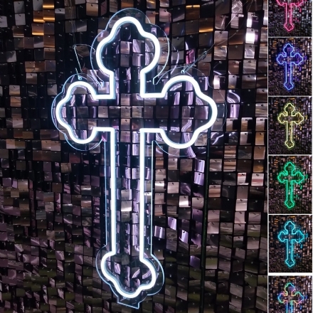 NEON CROSS (Color Changeable) - neon cross color changeable - 1    - Leona Party and Home