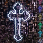 NEON CROSS (Color Changeable) - neon cross color changeable - 1    - Leona Party and Home
