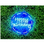 NEON HAPPY BIRTHDAY-ROUND - neon happy birthday round - 1    - Leona Party and Home