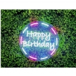 NEON HAPPY BIRTHDAY-ROUND - neon happy birthday round - 2    - Leona Party and Home