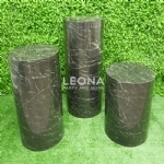 ROUND MARBLE BLACK PLINTHS - round marble black plinths - 1    - Leona Party and Home