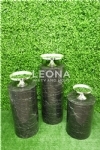 ROUND MARBLE BLACK PLINTHS - round marble black plinths - 2    - Leona Party and Home