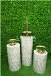 ROUND MARBLE WHITE PLINTHS - round marble white plinths - 5    - Leona Party and Home