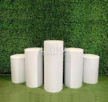 ROUND WHITE PLINTHS - round white plinths - 1    - Leona Party and Home