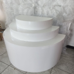 Semi-Cylinder Plinth 3 TIER DESSERT TABLE - semi cylinder plinth 3 tier dessert table - 2    - Leona Party and Home