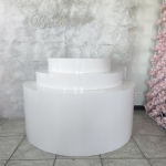 Semi-Cylinder Plinth 3 TIER DESSERT TABLE - semi cylinder plinth 3 tier dessert table - 3    - Leona Party and Home