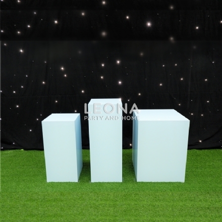 SQUARE BLUE PLINTHS - square blue plinths - 1    - Leona Party and Home