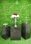 SQUARE MARBLE BLACK PLINTHS - square marble black plinths - 2    - Leona Party and Home