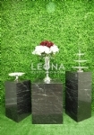 SQUARE MARBLE BLACK PLINTHS - square marble black plinths - 2    - Leona Party and Home