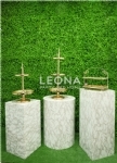 SQUARE MARBLE WHITE PLINTHS - square marble white plinths - 4    - Leona Party and Home