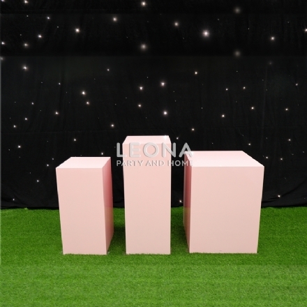 SQUARE PINK PLINTHS - square pink plinths - 1    - Leona Party and Home