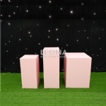 SQUARE PINK PLINTHS - square pink plinths - 1    - Leona Party and Home