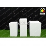 SQUARE WHITE PLINTHS - square plinths white - 1    - Leona Party and Home