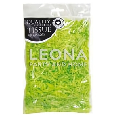 TISSUE SHRED LT GREEN 40G - tissue shred lt green 40g - 1    - Leona Party and Home