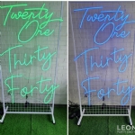 Neon Twenty One/Thirty/Forty (Colour Changeable) - twenty onethirtyforty neon light - 7    - Leona Party and Home