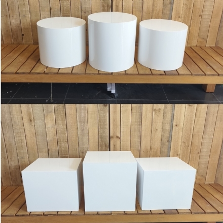 White Table Raiser Round/Square - Leona Party and Home